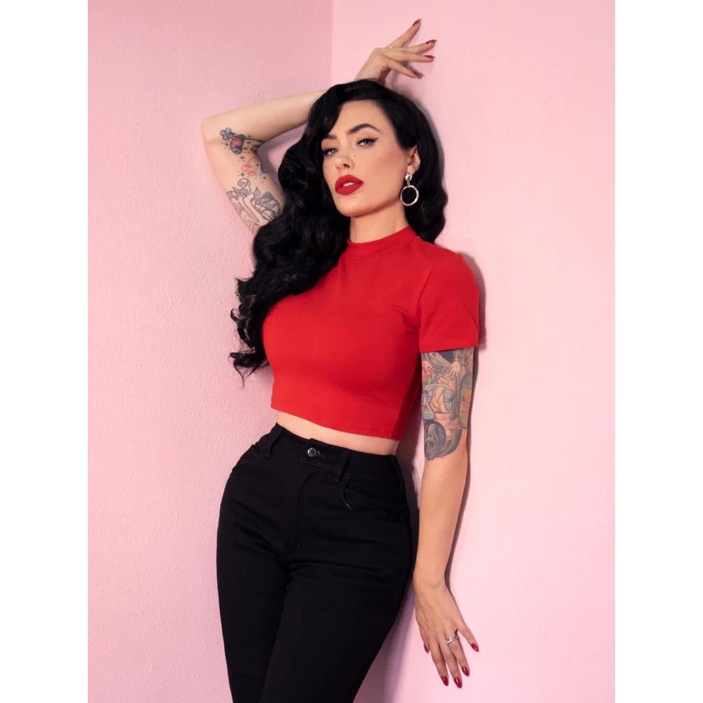 BAD GIRL CROP TOP IN RED - VIXEN BY MICHELINE PITT